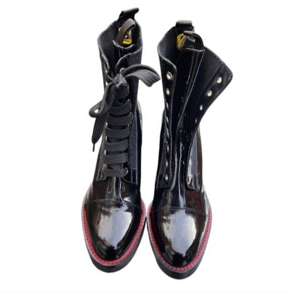 Malo women's black patent Leather Platform boots Size 39 EU - Picture 2 of 9